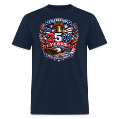Celebrating 250 Years United States of America Patriotic 1776 - 2026 Liberty Bell Bald Eagle Flag Design - navy