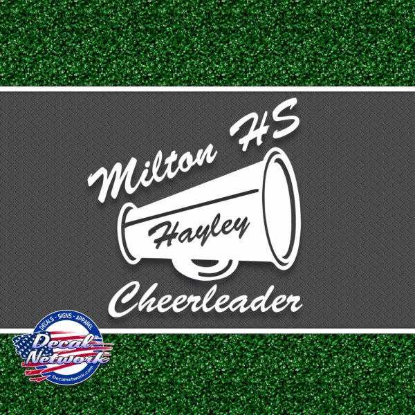 Cheerleader Megaphone Personalized Sports Team Vinyl Decal Sticker - [Awesome_Decals]