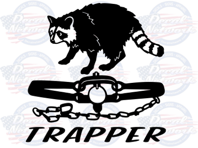 trapper coon trapping vinyl decal