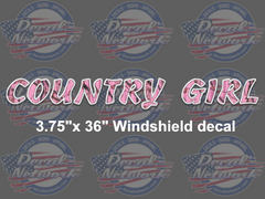 country girl pink camo windshield decal