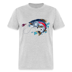 Crazy Trout cartoon style tee shirt - heather gray