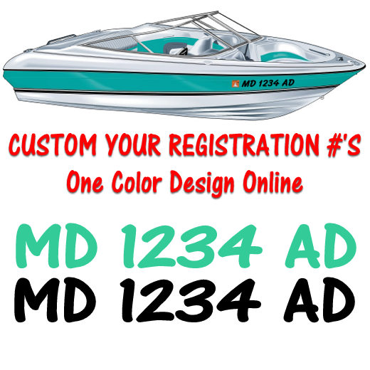 boat registration id numbers vinyl decal