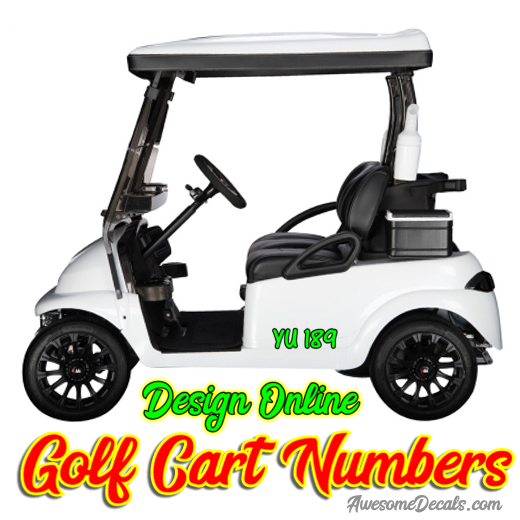 custom golf cart numbers letters vinyl decal sticker