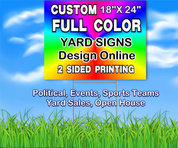 Custom Full Color 2 Sided Yard Signs