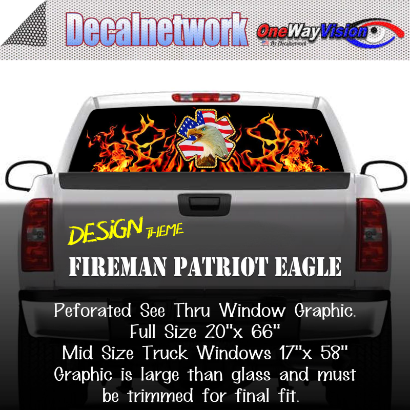 firefighter patriot eagle window graphic