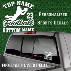 Football Player Personalized Sports Team Vinyl Decal Sticker - [Awesome_Decals]
