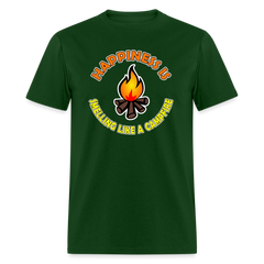 Happiness is smelling like a campfire t-shirt - forest green