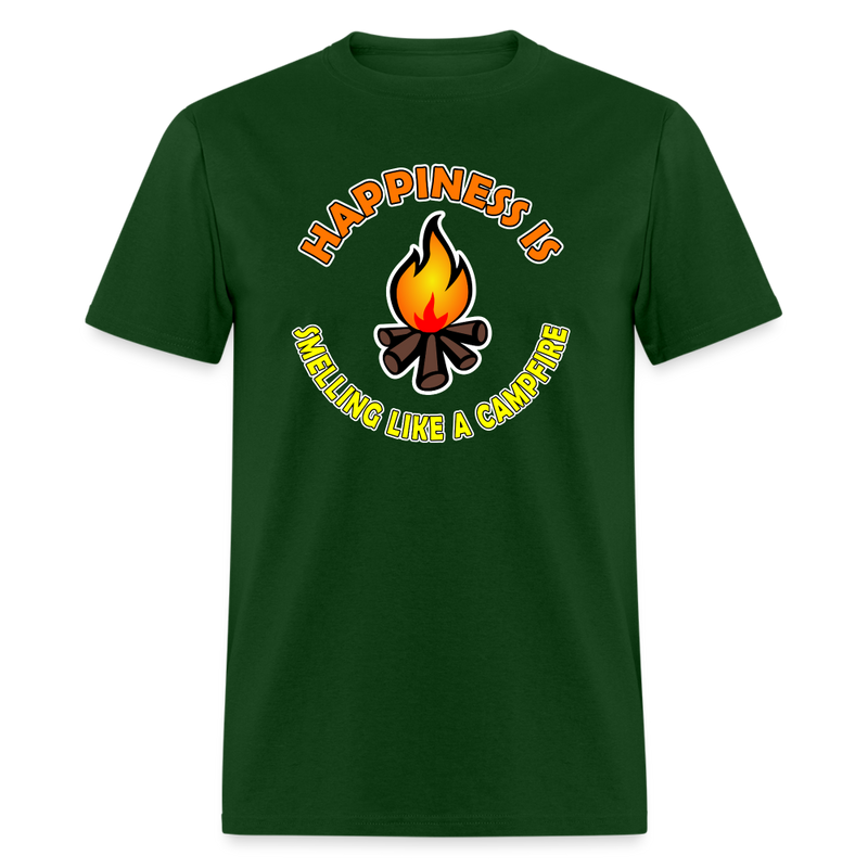Happiness is smelling like a campfire t-shirt - forest green