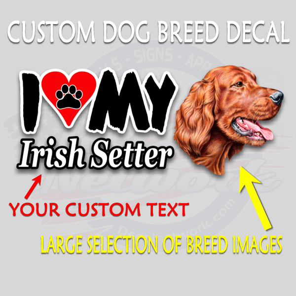 I Love My Dog Custom Text & Breed vinyl decal - [Awesome_Decals]
