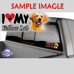 I Love My Dog Custom Text & Breed vinyl decal - [Awesome_Decals]