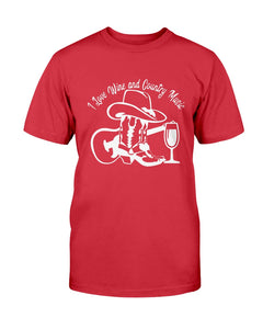 I Love Wine and Country Music tee shirt design - [Awesome_Decals]