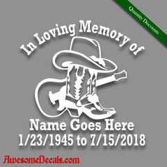 in loving memory memorial decal country music