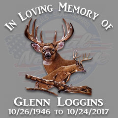 In Loving Memory - Whitetail Bucks Jumping custom decal