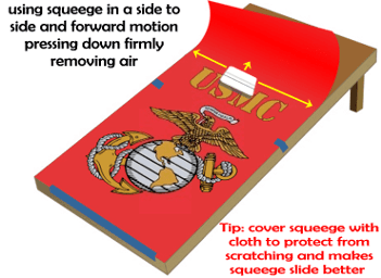 Cornhole Wrap Installation