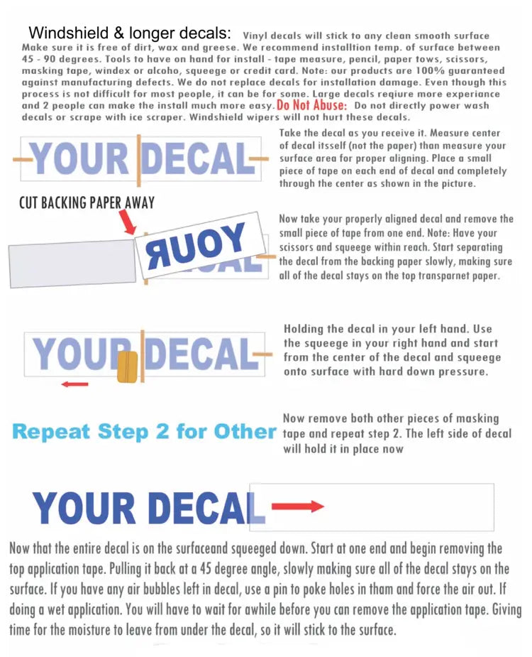 Windshield Decal Installation