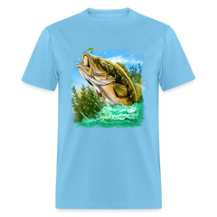 Large Mouth Bass Fishing tee shirt - aquatic blue