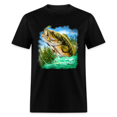 Large Mouth Bass Fishing tee shirt - black
