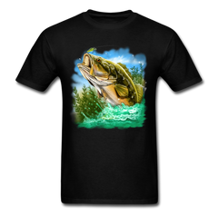 Large Mouth Bass Fishing tee shirt - black
