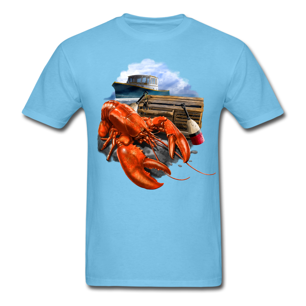 Lobster Fishing tee shirt - aquatic blue