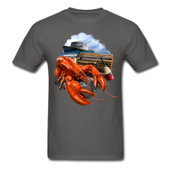 Lobster Fishing tee shirt - charcoal