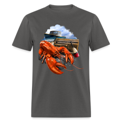 Lobster Fishing tee shirt - charcoal