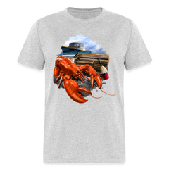 Lobster Fishing tee shirt - heather gray