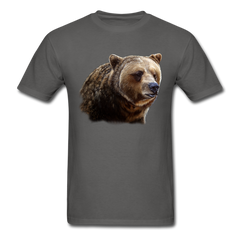 Grizzly Bear Wildlife tee shirt - charcoal