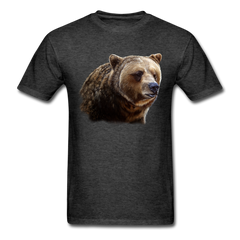 Grizzly Bear Wildlife tee shirt - heather black