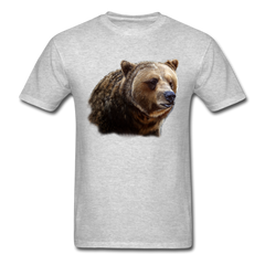 Grizzly Bear Wildlife tee shirt - heather gray