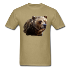Grizzly Bear Wildlife tee shirt - khaki