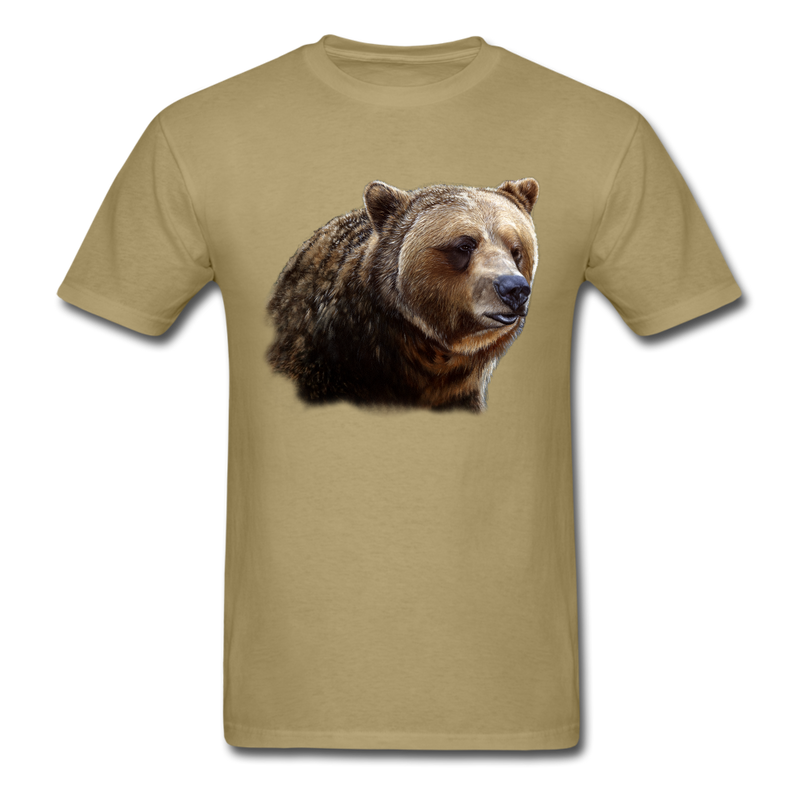 Grizzly Bear Wildlife tee shirt - khaki