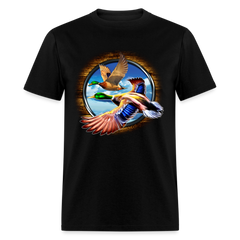 Mallard Ducks in Flight tee shirt - black