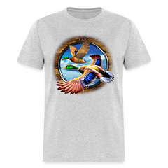 Mallard Ducks in Flight tee shirt - heather gray
