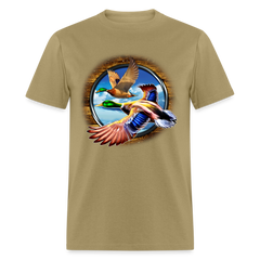 Mallard Ducks in Flight tee shirt - khaki