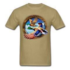 Mallard Ducks in Flight tee shirt - khaki