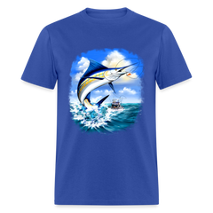 Marlin Fishing tee shirt - royal blue