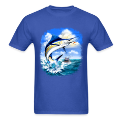 Marlin Fishing tee shirt - royal blue