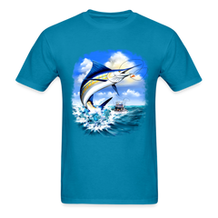 Marlin Fishing tee shirt - turquoise