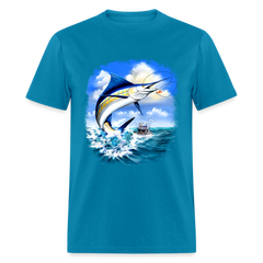 Marlin Fishing tee shirt - turquoise