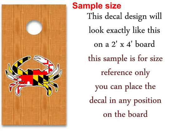 maryland flag blue crab decal sticker cornhole baord