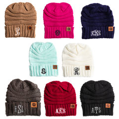 Monogrammed Personalized Adult Beanies - [Awesome_Decals]