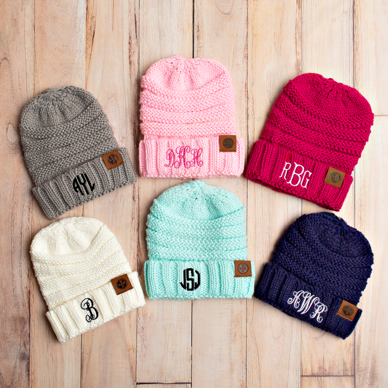 Monogrammed Personalized Kids Beanie Hats - [Awesome_Decals]