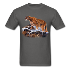 Mountain Lion Wildlife tee shirt - charcoal