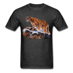 Mountain Lion Wildlife tee shirt - heather black