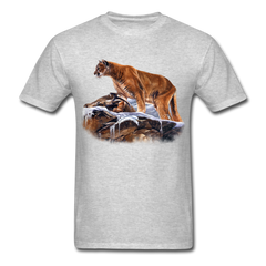 Mountain Lion Wildlife tee shirt - heather gray