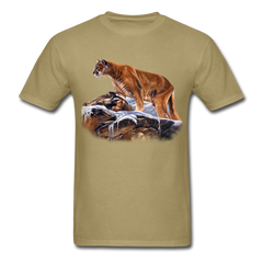 Mountain Lion Wildlife tee shirt - khaki