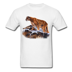 Mountain Lion Wildlife tee shirt - white
