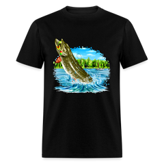 Muskie Fishing Lake tee shirt - black