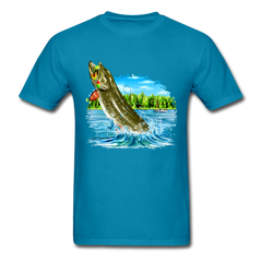 Muskie Fishing Lake tee shirt - turquoise