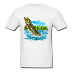 Muskie Fishing Lake tee shirt - white